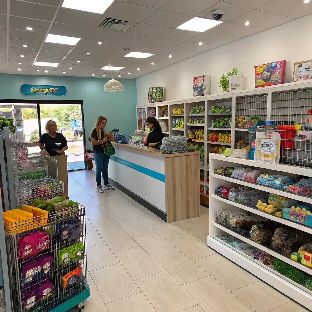 A welcoming pet store environment